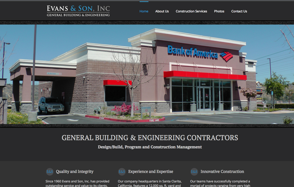 Evans And Son - Santa Clarita Website Design